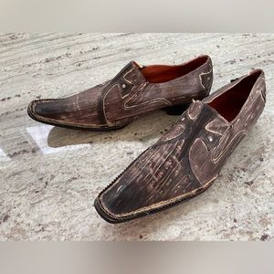 RARE EUC Robert Wayne Morris Cowboy Boots Square Toe Slip On Vegas Men’s Size 13
